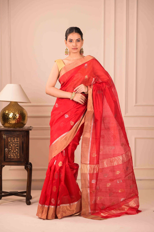Patra Vilas Chanderi Cotton Silk Saree