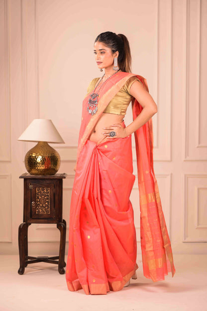 Kesari Jyoti Chanderi Cotton Silk Saree