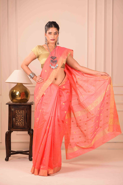 Kesari Jyoti Chanderi Cotton Silk Saree