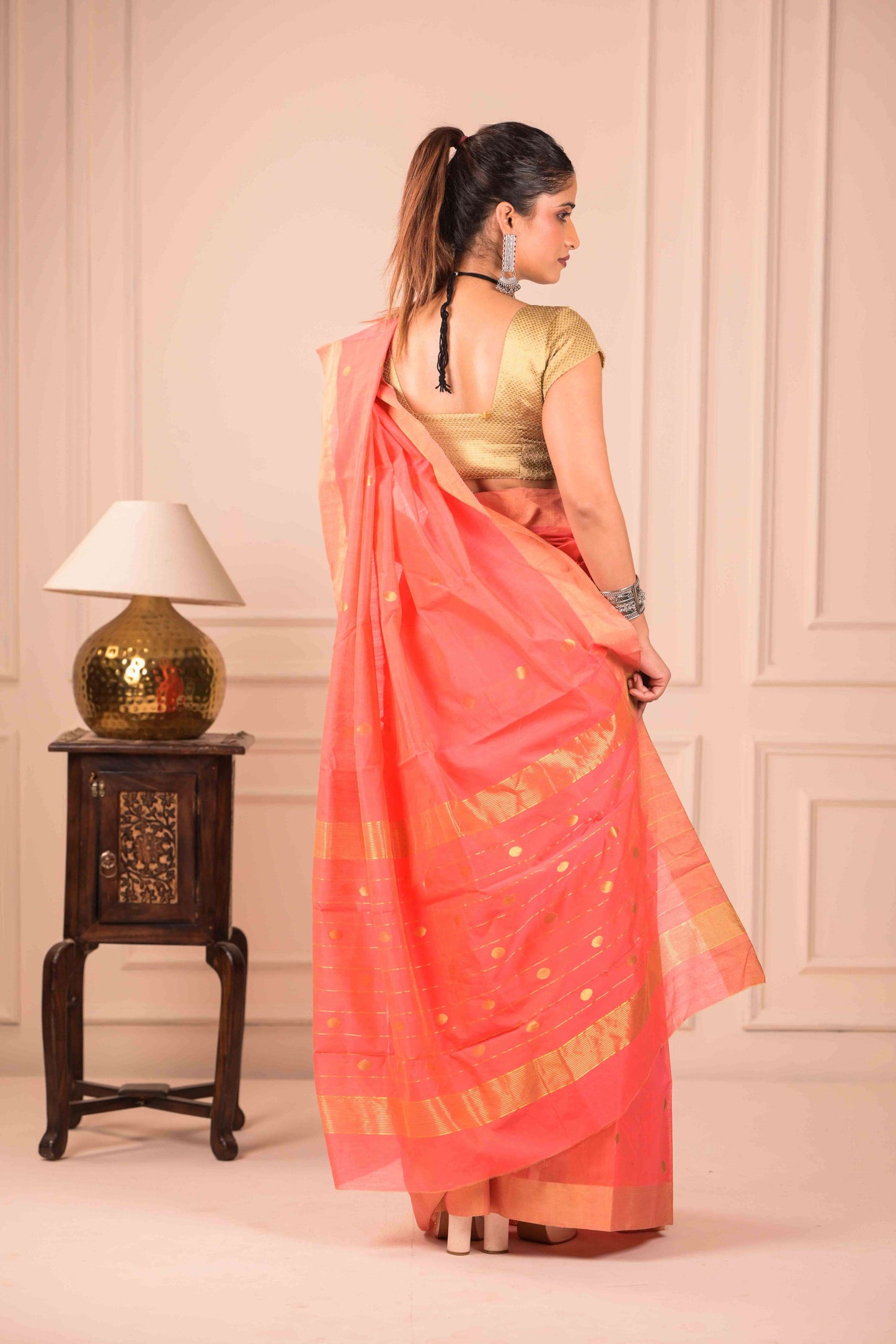 Kesari Jyoti Chanderi Cotton Silk Saree