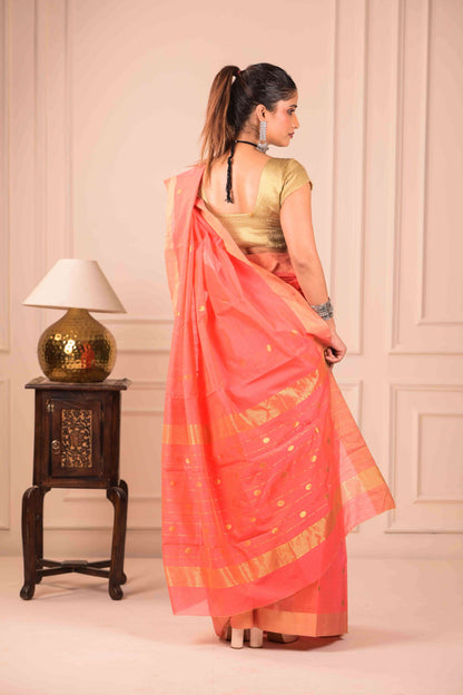 Kesari Jyoti Chanderi Cotton Silk Saree
