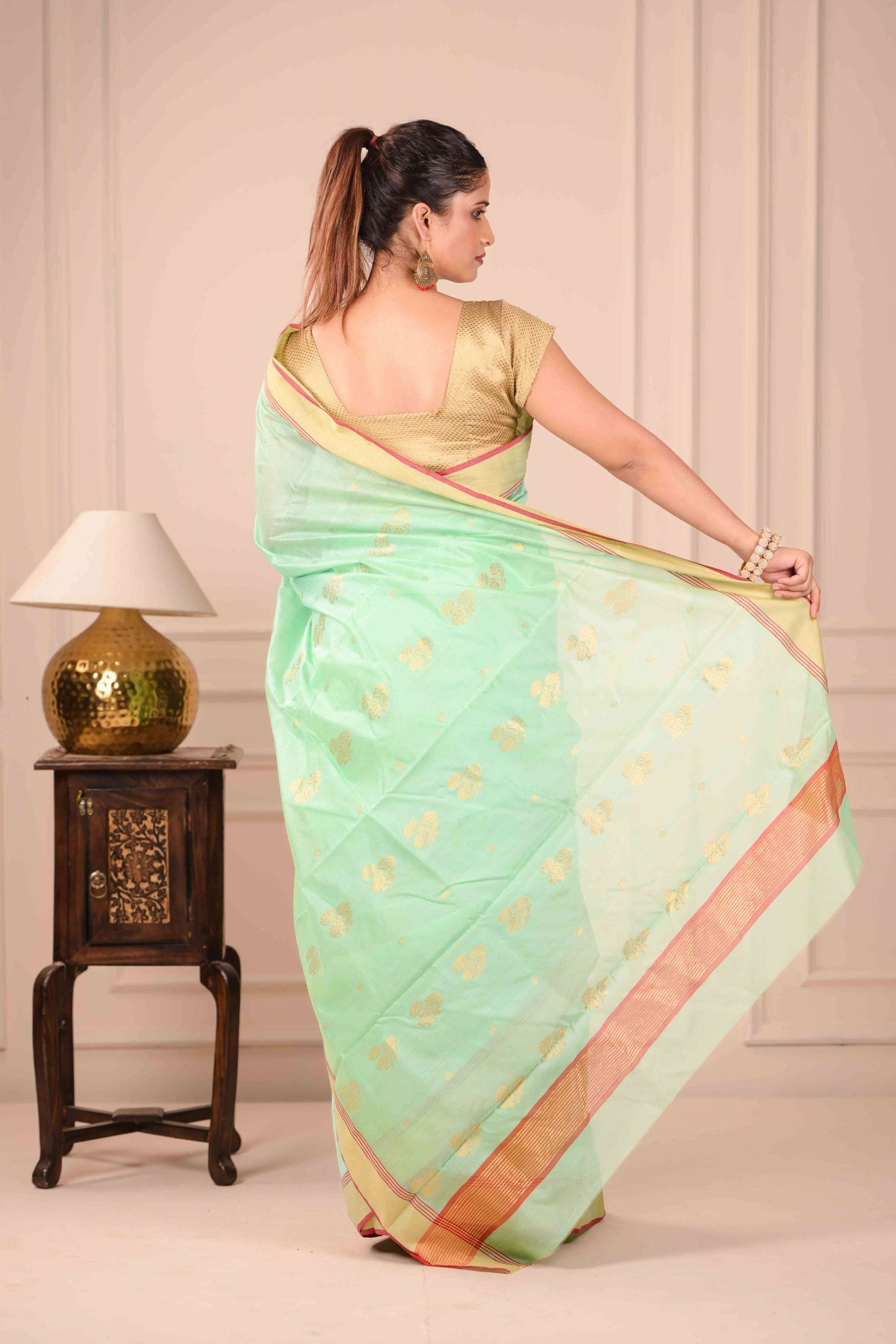 Vana Puṣpa Kanchana Chanderi Cotton Silk Saree