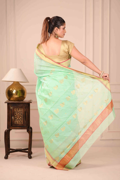 Vana Puṣpa Kanchana Chanderi Cotton Silk Saree