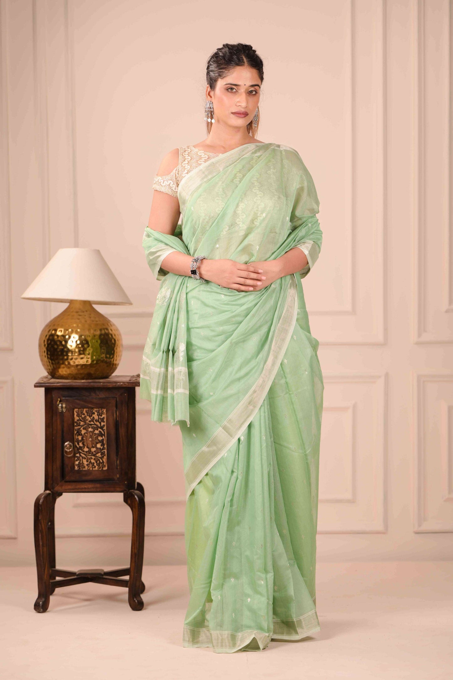 Sagar Mukta Chanderi Cotton Silk Saree