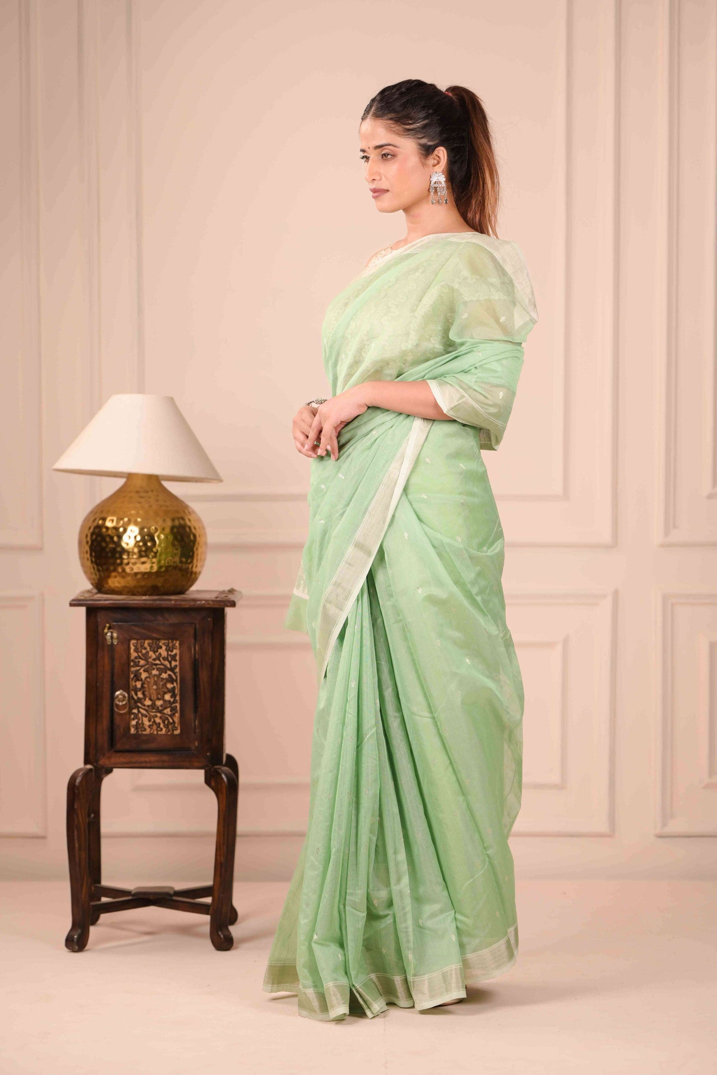 Sagar Mukta Chanderi Cotton Silk Saree