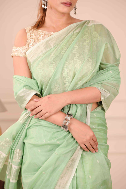 Sagar Mukta Chanderi Cotton Silk Saree
