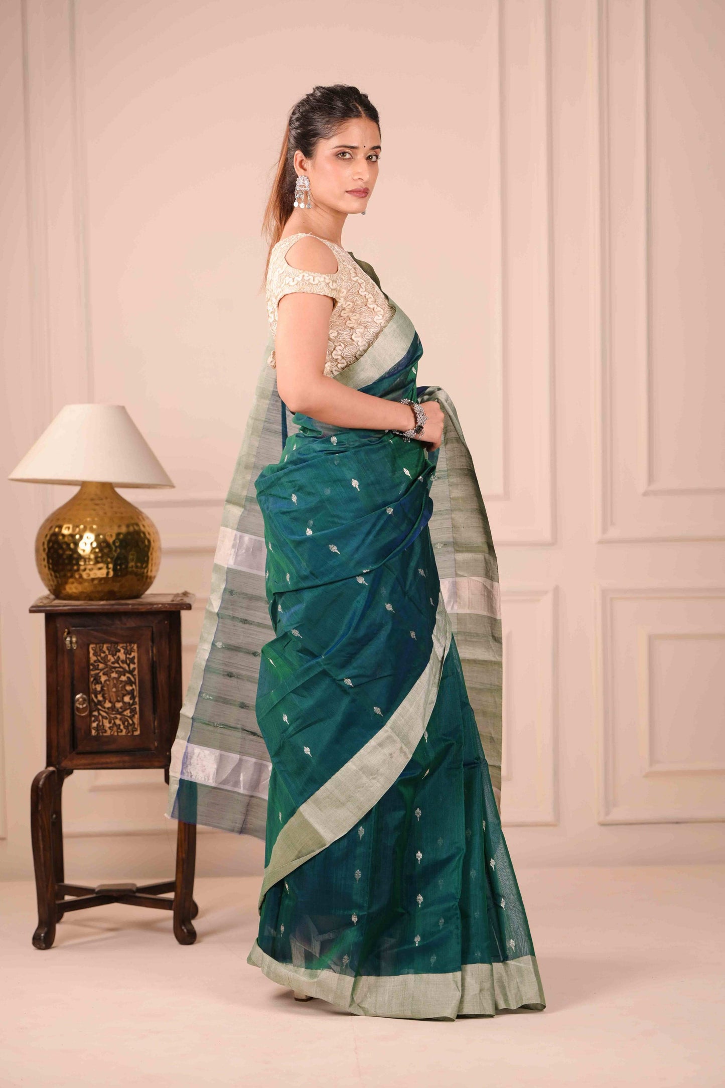 Samudra Chaya Chanderi Cotton Silk Saree