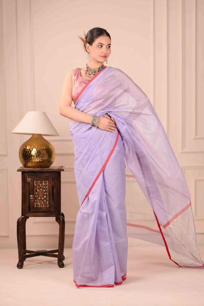 Lavanya Sindur Chanderi Cotton Silk Saree
