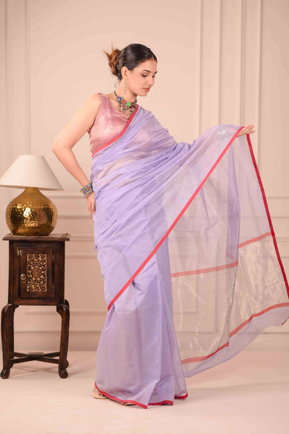 Lavanya Sindur Chanderi Cotton Silk Saree