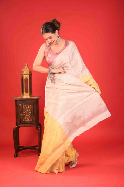 The Amrapali Dual-Tone Chanderi Zari Saree