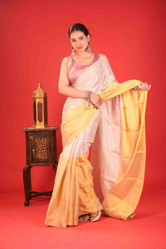 The Amrapali Dual-Tone Chanderi Zari Saree