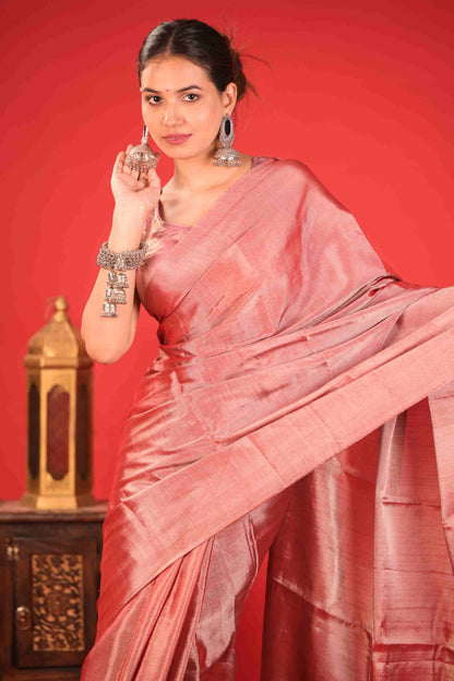 Gulabi Kainnat Chanderi Tissue Saree